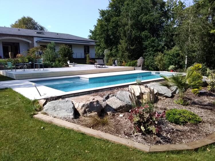 Piscine Laroche - piscine de 8 par 4 avec une terrasse mobile granchamps des fontaines